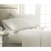 Embossed Sheet Sets - Ivory, Cali King, Checker Design, 4 Set