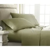 Premium Embossed Sheet Sets - Sage, Checker Design, King, 4 Piece