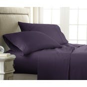 Premium Embossed Sheet Sets - Purple, Queen, Checker Design, 4 Piece