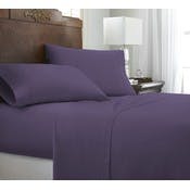 Premium Embossed Sheet Sets - Purple, Chevron Design, Full, 4 Piece