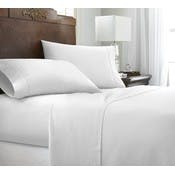 Premium Embossed Sheet Sets - White, Chevron Design, Full, 4 Piece