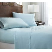 Premium Embossed Sheet Sets - Aqua, Chevron Design, King, 4 Piece