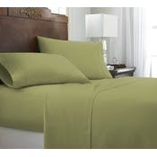 Premium Embossed Sheet Sets - Sage, Queen, Chevron Design, 4 Piece