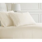 Embossed Sheet Sets - Ivory, Cali King, Stripe Design, 4 Set