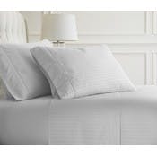 Premium Embossed Sheet Sets - White, Cali King, Striped, 4 Piece