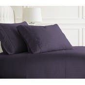 Premium Embossed Sheet Sets - Purple, Striped Design, Full, 4 Piece
