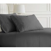 Premium Embossed Sheet Sets - Gray, Stripe Design, Twin, 3 Piece