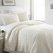 Quilted Coverlet Sets - Ivory, King, 3 Piece