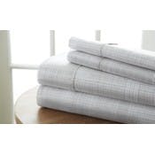 Premium Sheet Sets - Grey, King, Thatch Pattern, 4 Piece