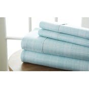 Premium Sheet Sets - Aqua, King, Thatch Pattern, 4 Piece