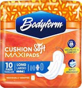 Cushion Soft Maxi Pads with Wings, Long -10 Count
