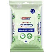 Multipurpose 75% Alcohol Wipes, 15-Count