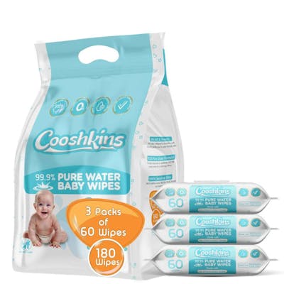 Baby Wipes - Un-Scented, De-Chlorinated Water, 60 Count, 3 Pack Bundle