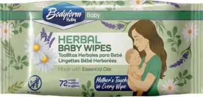 Baby Wipes -With Herbal Essential Oil's, 72 Count
