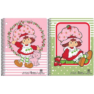 Strawberry Shortcake Spiral Bound Notebooks - Assorted