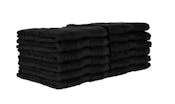 100% Cotton Washcloths - 12 x 12, Black