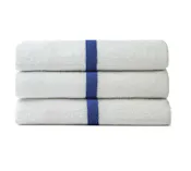 Golden Camelot Blue Stripe Bath Towels - 24x48