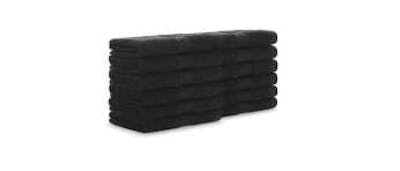 100% Cotton Washcloths - 12 x 12, Black