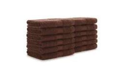 100% Cotton Washcloths - 12x12, Brown
