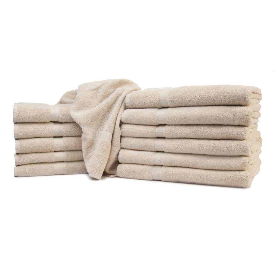Golden Touch Dobby Border Towels, Beige, 30x70