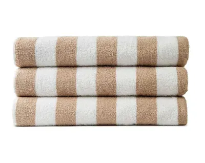 Jewel Cabana Stripe Pool Towels - 35x70, Beige
