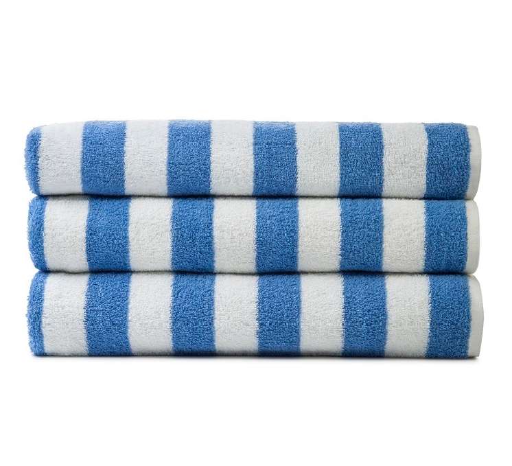 Jewel Cabana Stripe Pool Towels - 35x70, Blue