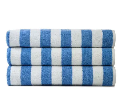 Jewel Cabana Stripe Pool Towels - 35x70, Blue