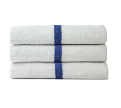 Golden Camelot Blue Stripe Bath Towels, 22x44