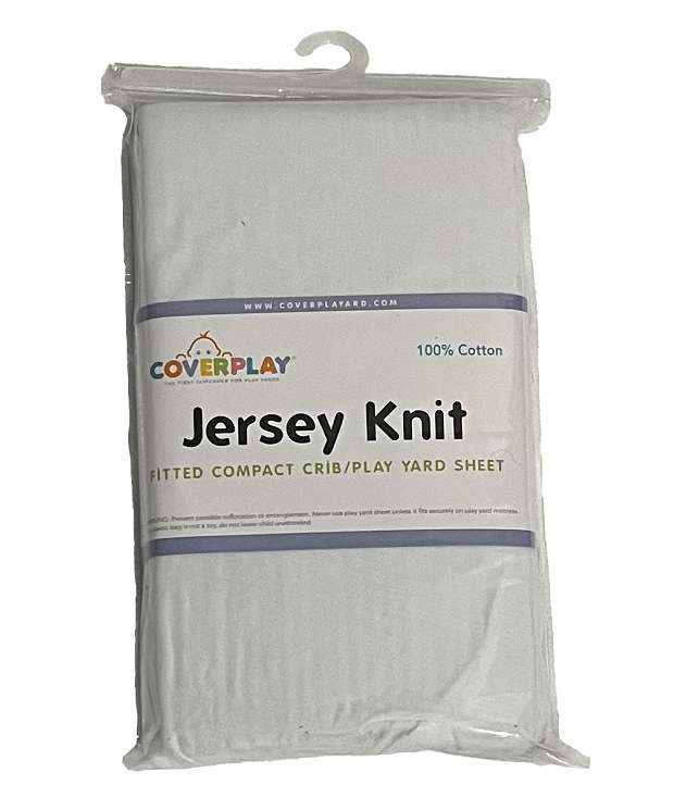 Jersey Knit Cotton White Crib Sheet