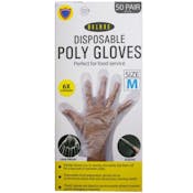 Medium Disposable Gloves - 100 Pack, Poly, Leak-Proof