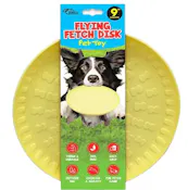 Flying Fetch Disk Pet Toys, Yellow, 9"