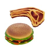 Squeaky Hamburger & Steak Dog Toy