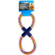 Multicolored Rope Dog Toys - Figure 8 Design, 10.5"