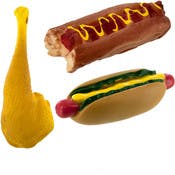 Squeaking Dog Toys - Meat Lovers, 3 Styles, 6"-7.5"