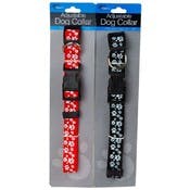 Dog Collar - Paw Prints, Assorted Colors, 18"-24"