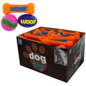 Dog Squeak Toys - 3 Shapes, Assorted, Countertop Display