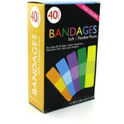 Fun Color Bandages - Plastic, 5 Colors, 40 Pack