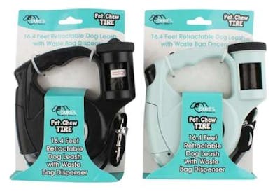 Retractable Dog Leash - Waste Bag Dispenser, Assorted