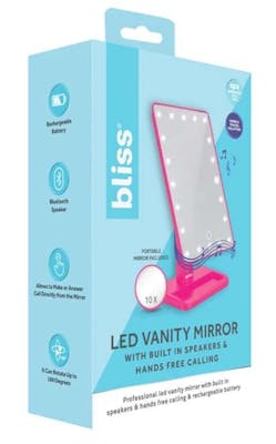 LED Vanity Mirror with Bluetooth Speaker - Pink