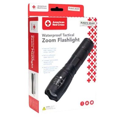 American Red Cross Waterproof Tactical Zoom Flashlight