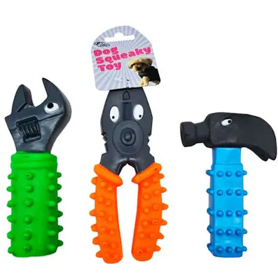 Tool-Shape Rubber Dog Squeaky Toys