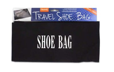 Drawstring Travel Shoe Bags, Black, 16"x12"