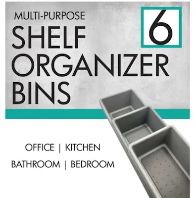 Multi-Purpose Shelf Organizers - Assorted Sizes, 6 Pack