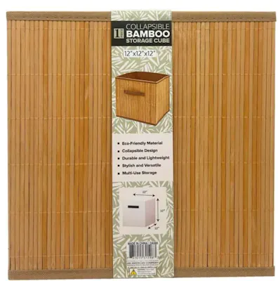 Collapsible Plain Bamboo Storage Baskets