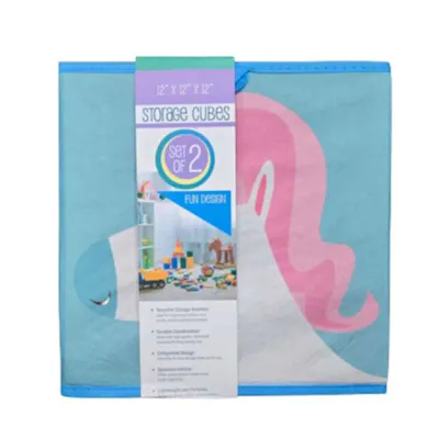 Pink Unicorn Foldable Storage Cubes - 2 Pack