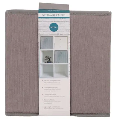 Foldable Fleece Cube Storage Organizers - 2 Pack