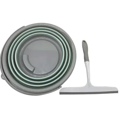 Collapsible Bucket and Squeegee Cleaning Sets