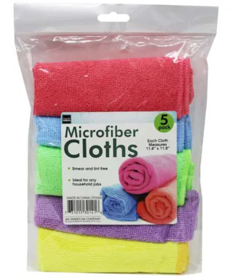 Microfiber Multi-Purpose Cloths - 5 Pack, Assorted Colors