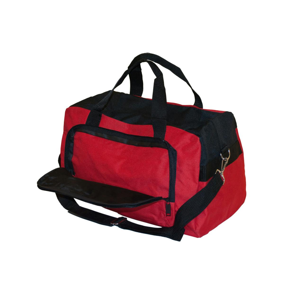 Wholesale Red Black Duffle Bag with Zipper Pockets (SKU 1949328) DollarDays