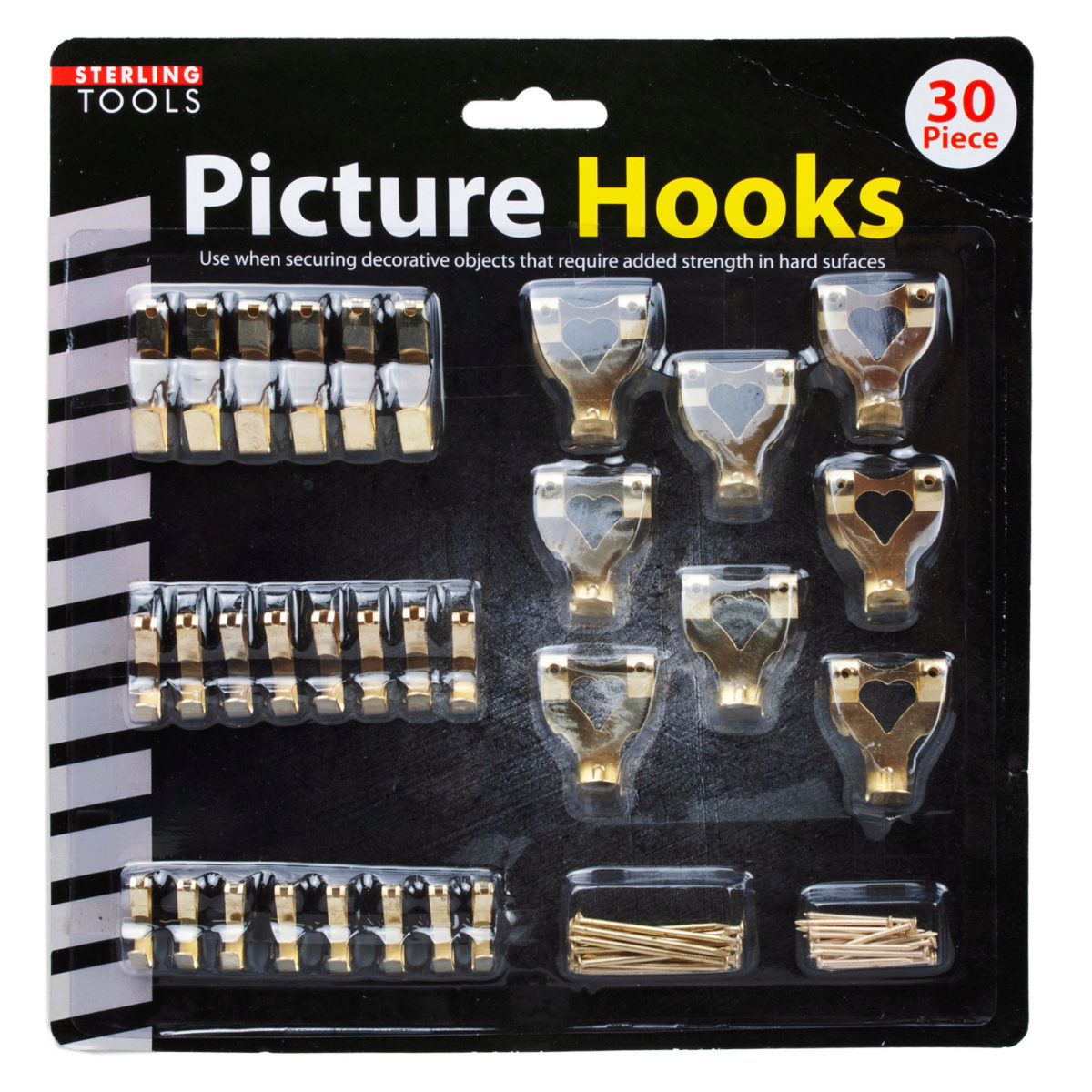 Wholesale 30 Piece Picture Hanging Hooks (SKU 2353870) DollarDays